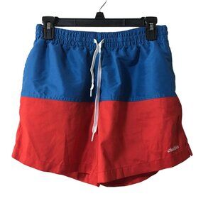 CHUBBIES RED BLUE PATRIOTIC COLOR BLOCK SWIM TRUNKS MENS MEDIUM